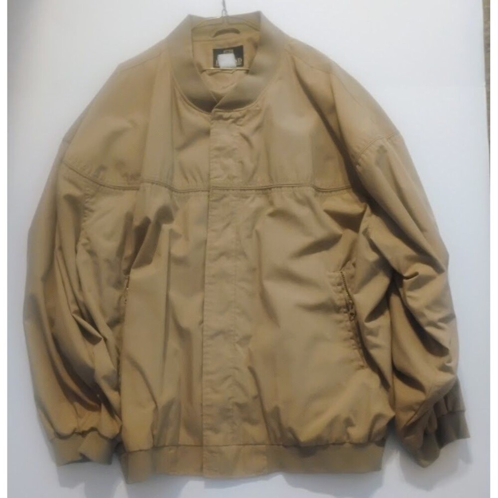 VINTAGE HABAND MENS 3XL LIGHTWEIGHT FULL ZIP BOMBER JACKET BEIGE